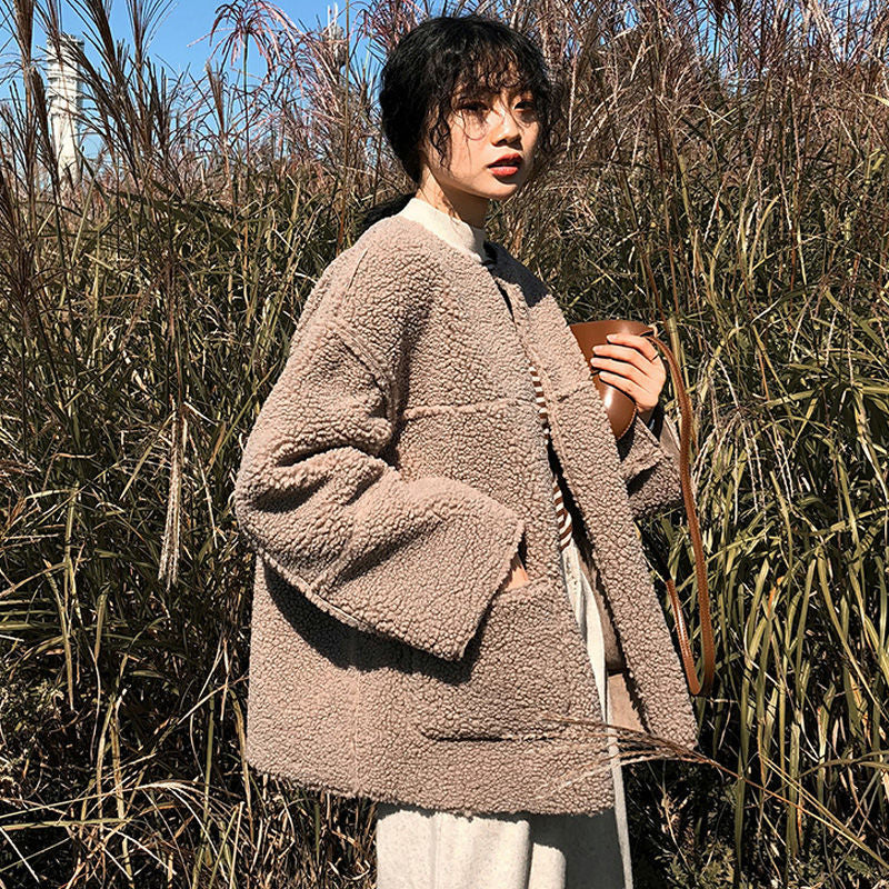 Women's thickened lamb wool coat - Image 5
